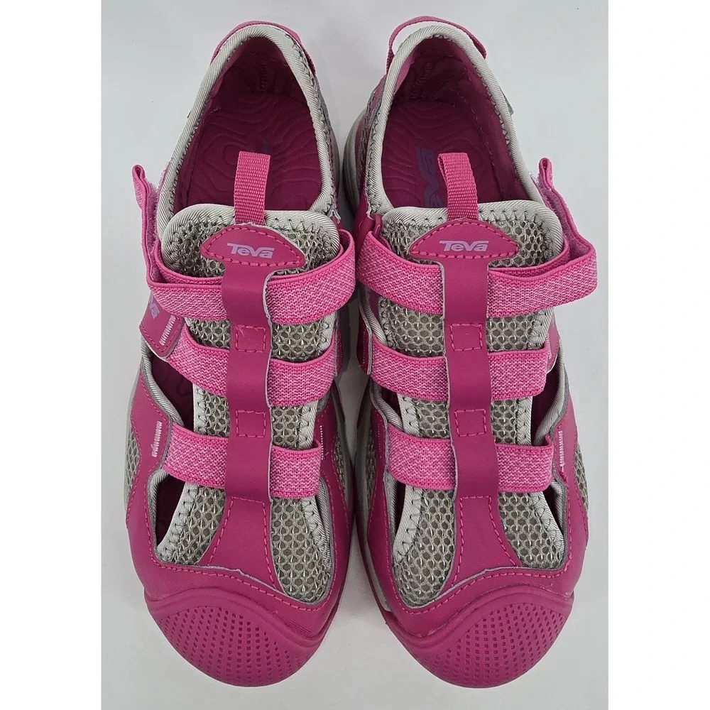 Teva Jansen Women's Water Shoes Sz 5 Sandal Pink Gray Leather Beach Hiking Girls